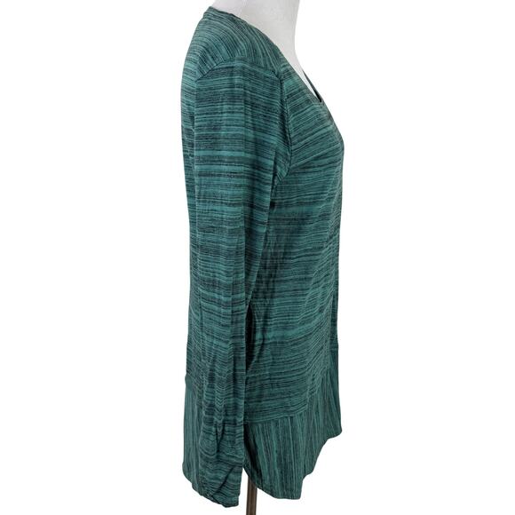 Toad&Co Women's Green Striped Imogen Tunic Shirt Size Medium - Picture 6 of 9